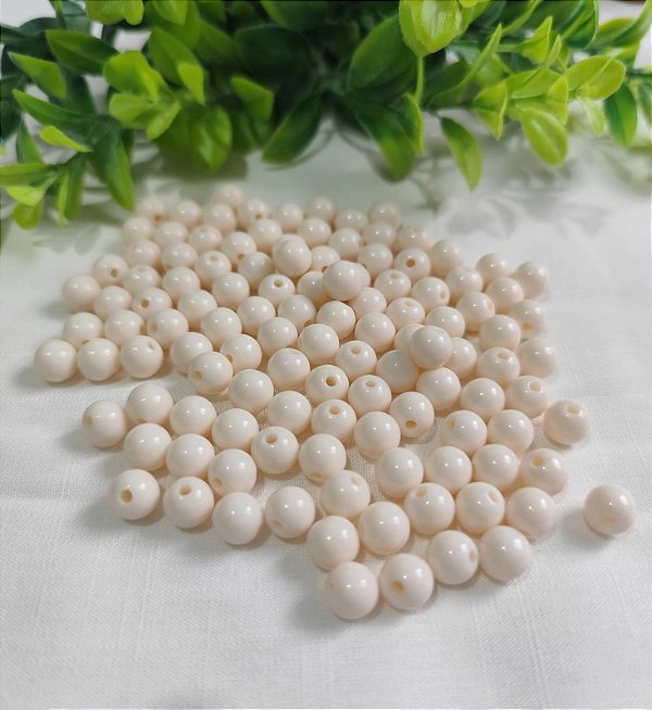 Bola Resina 8mm Bege Claro (20gr - Aproximadamente 70un)