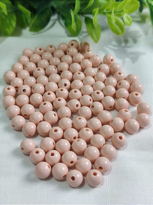 Bola Resina 8mm Rosa Claro (20gr - Aproximadamente 70un)