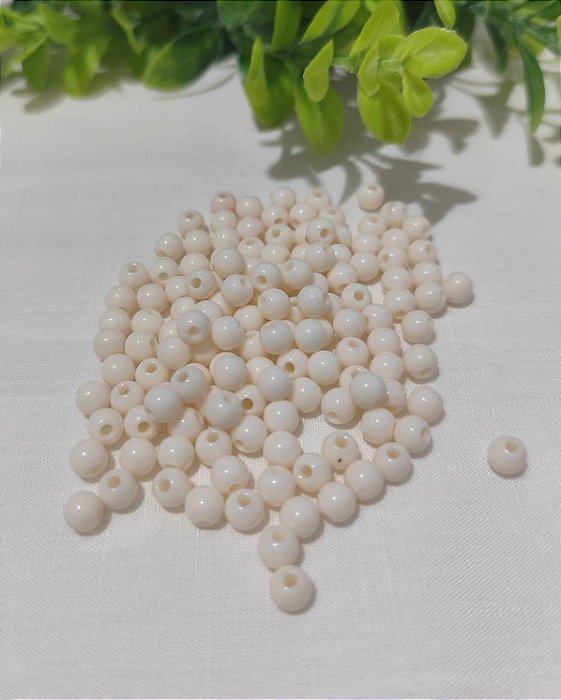 Bola Resina 6mm Bege Claro (20gr - Aproximadamente 170un)