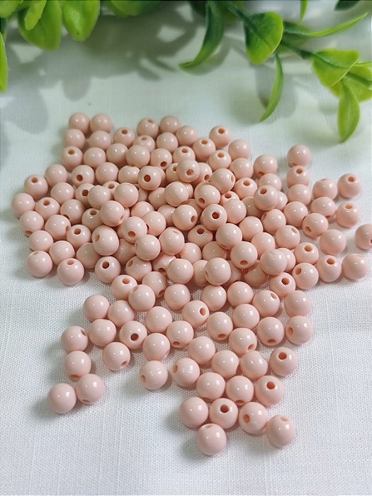 Bola Resina 6mm Rosa Claro (20gr - Aproximadamente 170un)