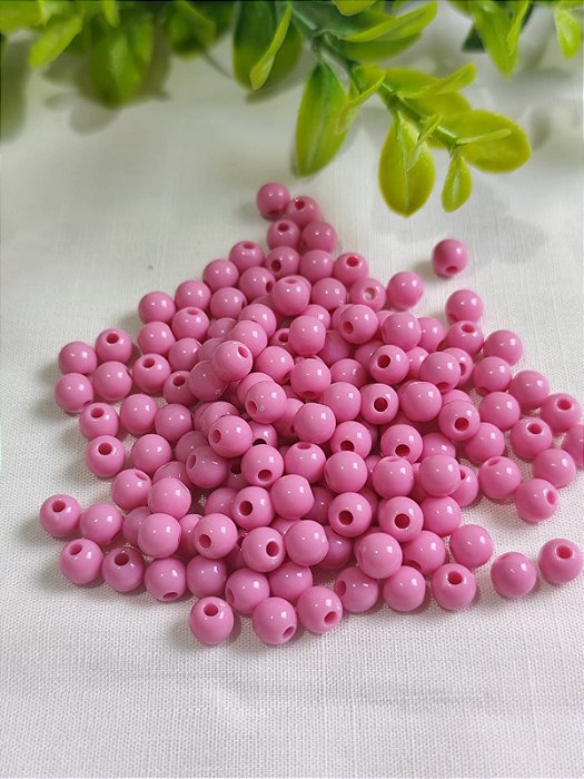 Bola Resina 6mm Rosa Escuro (20gr - Aproximadamente 170un)