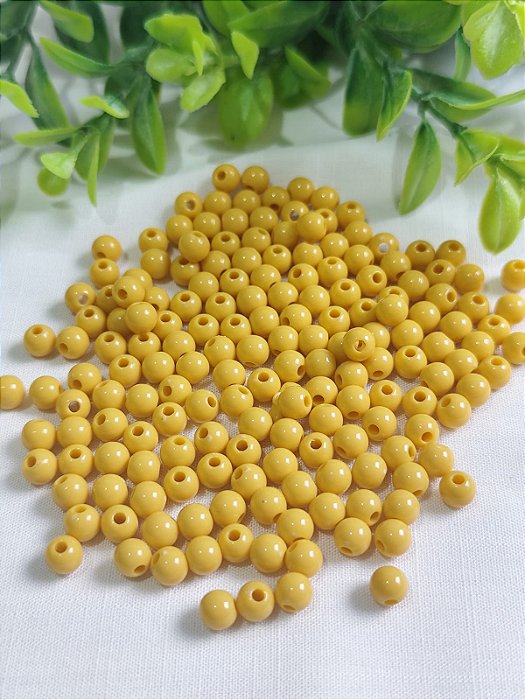 Bola Resina 6mm Amarelo Gema (20gr - Aproximadamente 170un)