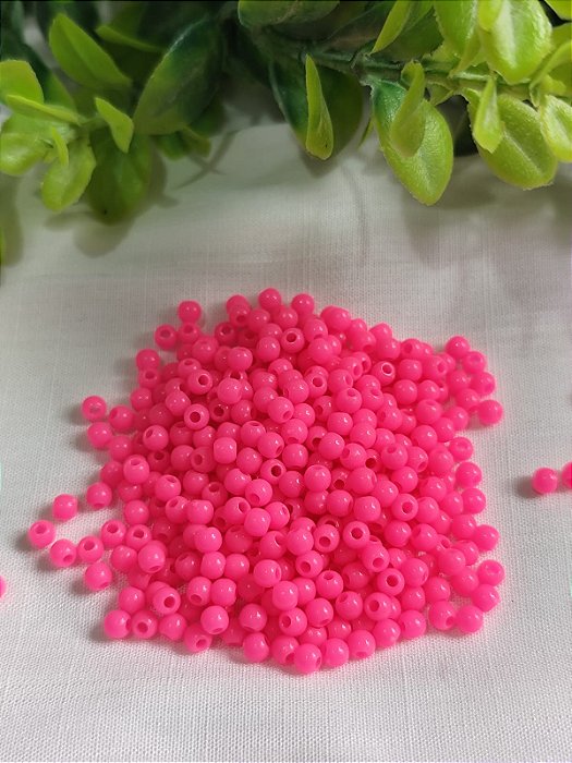 Bola Resina 4mm Rosa Neon (20gr)
