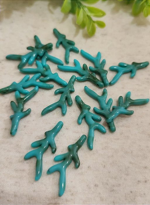 Coral de Resina Turquesa 32mm (10un)