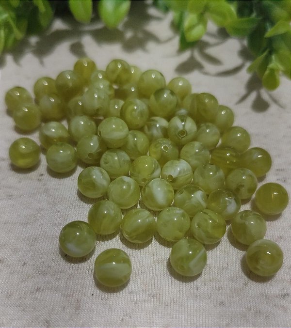 Bola Resina 10mm Lima Mesclado (20gr - Aproximadamente 40un)