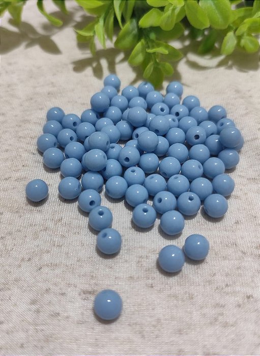 Bola Resina 8mm Azul Bebê (20gr - Aproximadamente 70un)