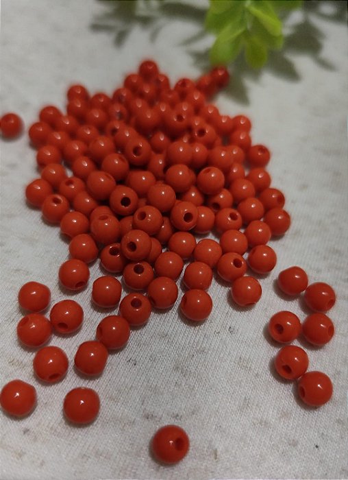 Bola Resina 6mm Coral (20gr - Aproximadamente 170un)