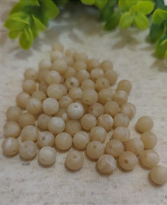 Bola Resina 10mm Nude Mesclado Fosco (20gr - Aproximadamente 40un)
