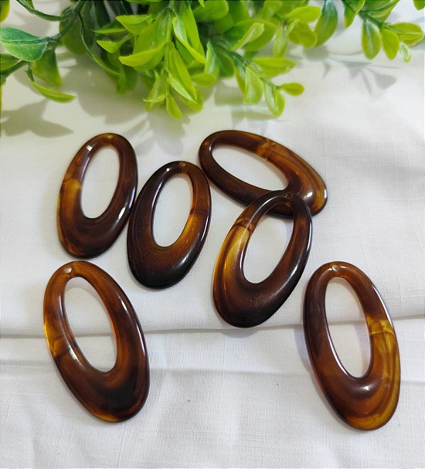 Pingente Oval Tartaruga 43mm (2un)