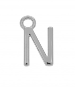 Pingente Letra N 12mm Níquel (un)