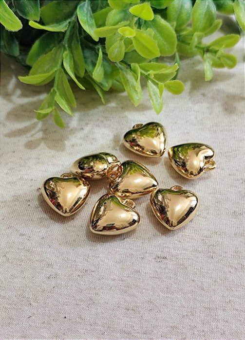 Pingente Coração ABS 20mm Ouro (un)