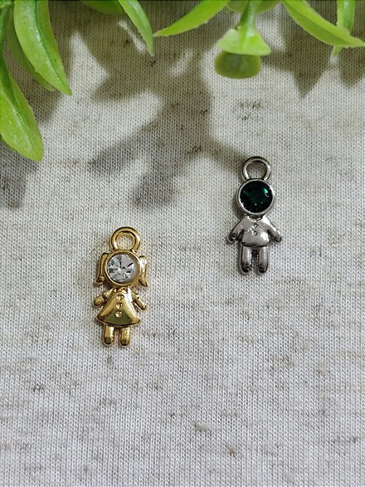Pingente Menino com Strass Ouro (un)