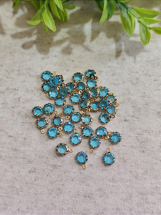 Pingente Zircônia Turmalina 6mm Ouro (5un)