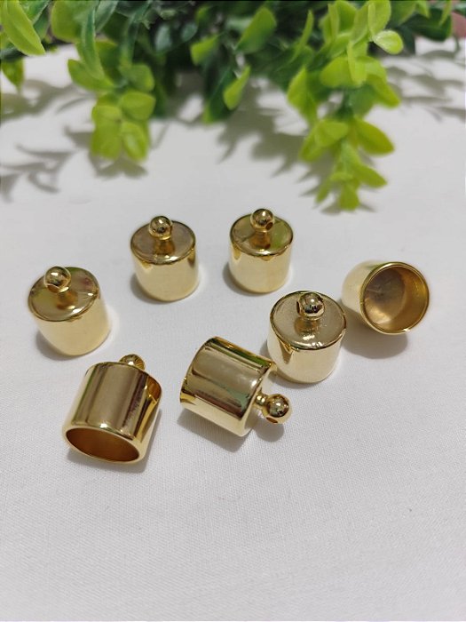 Terminal Copinho  ABS 15mm Ouro (2un)