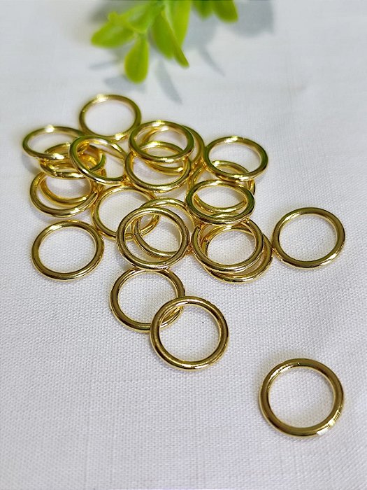 Argola ABS 10mm Ouro, sem abertura (10un)