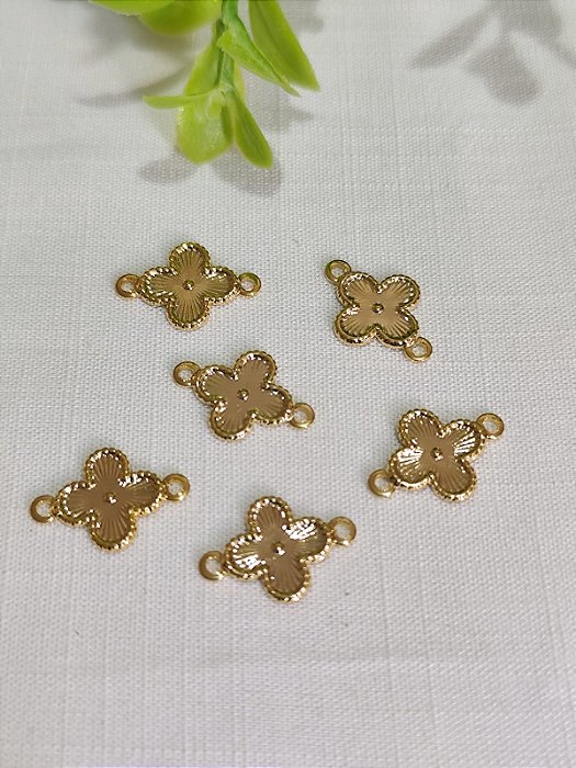 Entremeio Flor Ouro 15mm (un)