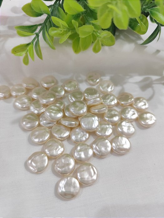 Pérola de ABS Redonda 10mm Champagne (10gr-Aproximadamente 16un)