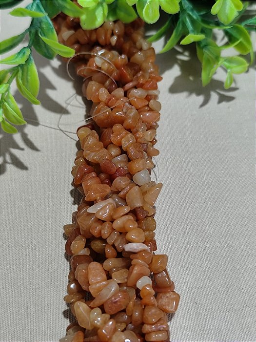 Fio Cascalho Ágata de Fogo (1 Fio - 40cm)
