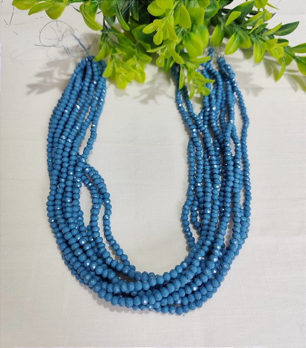 Cristal Azul Claro Leitoso 4mm (1 fio - 120un)