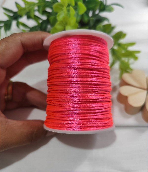 Fio de Seda 1mm  Rosa Neon (5 metros)