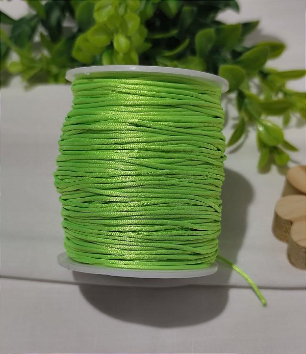 Fio de Seda 1mm  Verde Neon (5 metros)