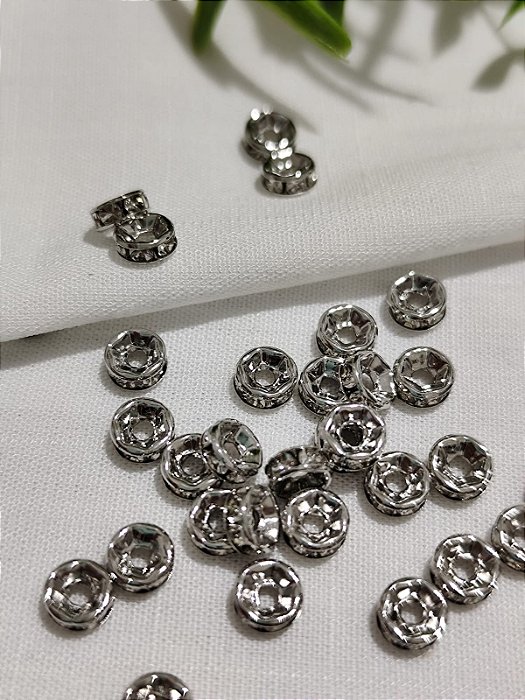 Rondele de Strass Cristal Níquel 5mm (10un)