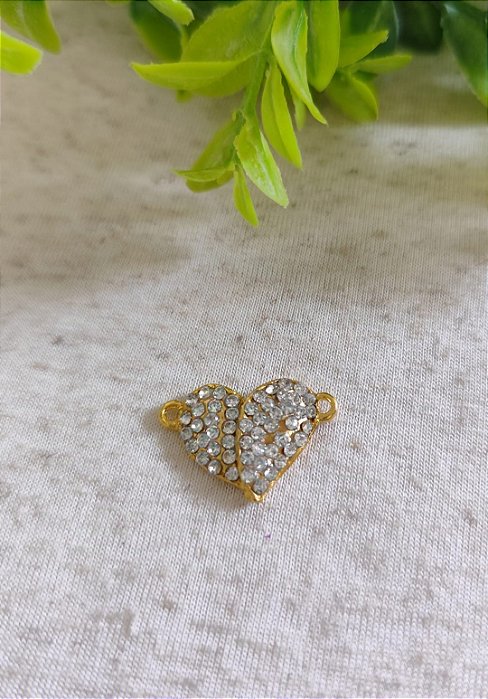 Entremeio Coração Com Strass Ouro (un)