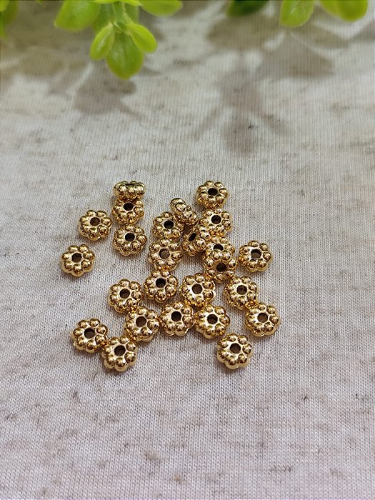 Entremeio ABS Flor Ouro (10un)