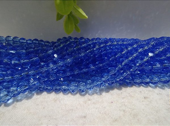 Cristal Azul Médio Translúcido 4mm (1 fio - 120un)