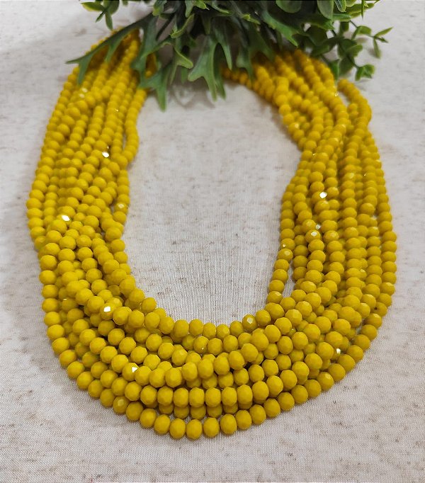 Cristal Amarelo Claro 6mm (1 Fio - Aproximadamente 86un)
