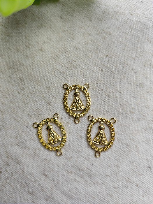 Entremeio Nossa Senhora 20mm Ouro para strass (3 Saídas)