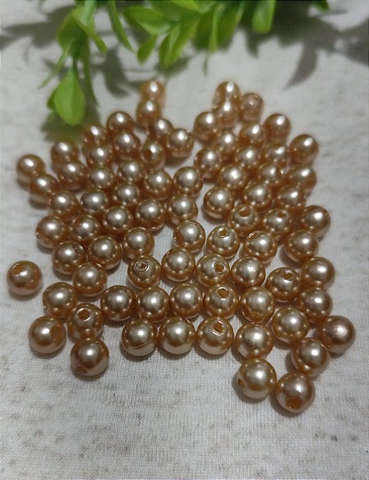Pérola de ABS 8mm Champagne  (20gr -Aproximadamente 83un)