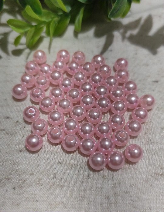 Pérola de ABS 8mm Rosa  (20gr -Aproximadamente 83un)