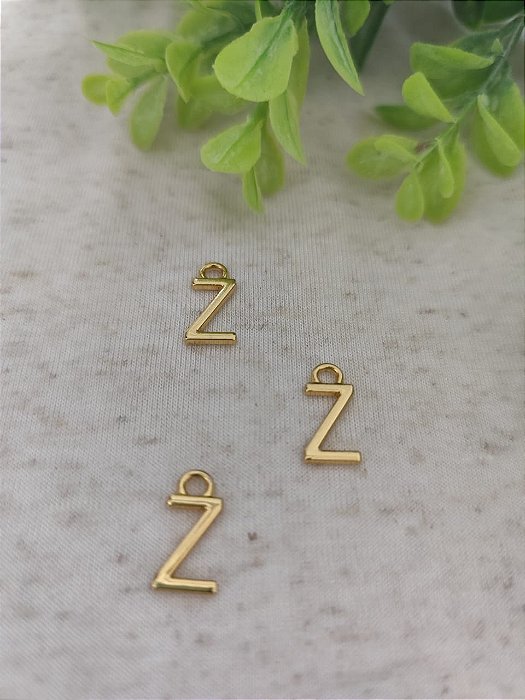 Pingente Letra Z 12mm Ouro (un)