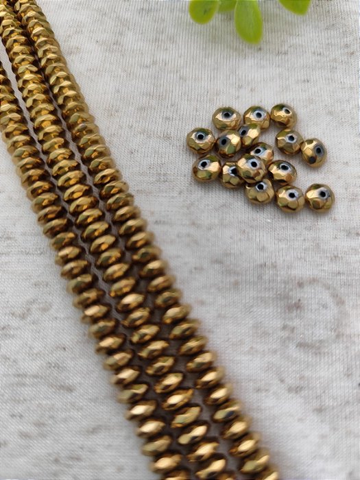 Entremeio Hematita Dourado 7mm (10un)