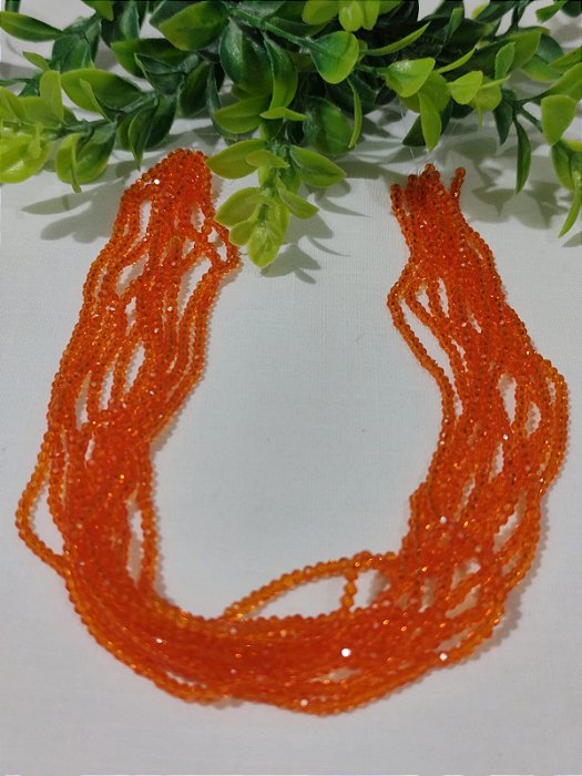 Cristal Laranja Translúcido 2mm (1 fio - 160un)