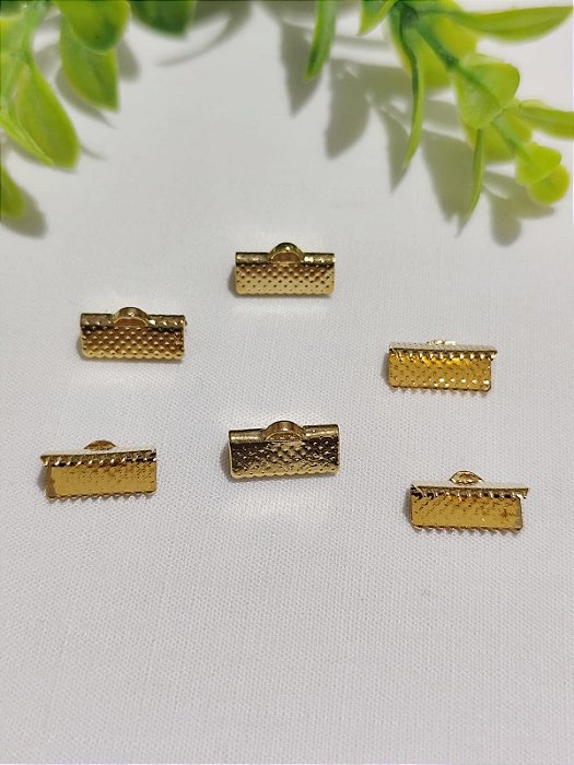 Terminal Jacaré 13mm Ouro (10un)