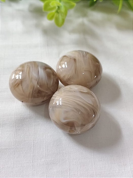 Conta de Resina Bola 30mm  Nude Mesclada (un)