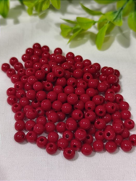 Bola Resina 6mm Vermelho (20gr - Aproximadamente 170un)