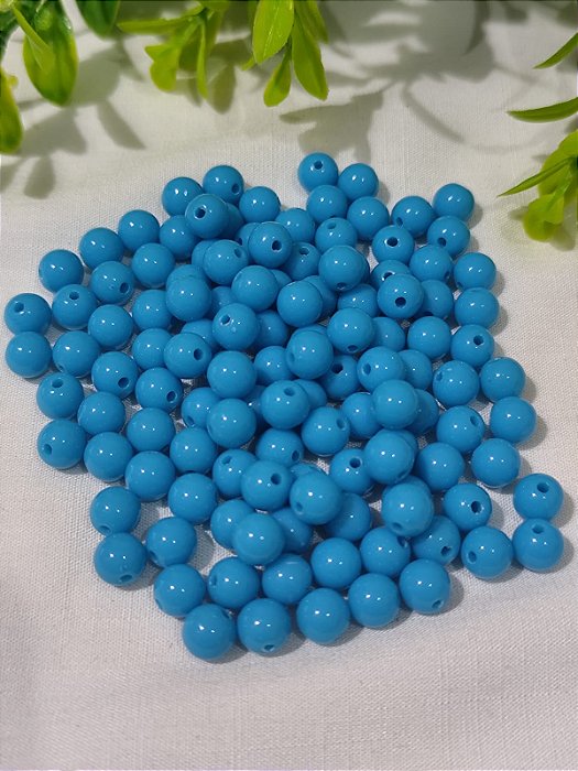 Bola Resina 8mm Azul Claro (20gr - Aproximadamente 70un)