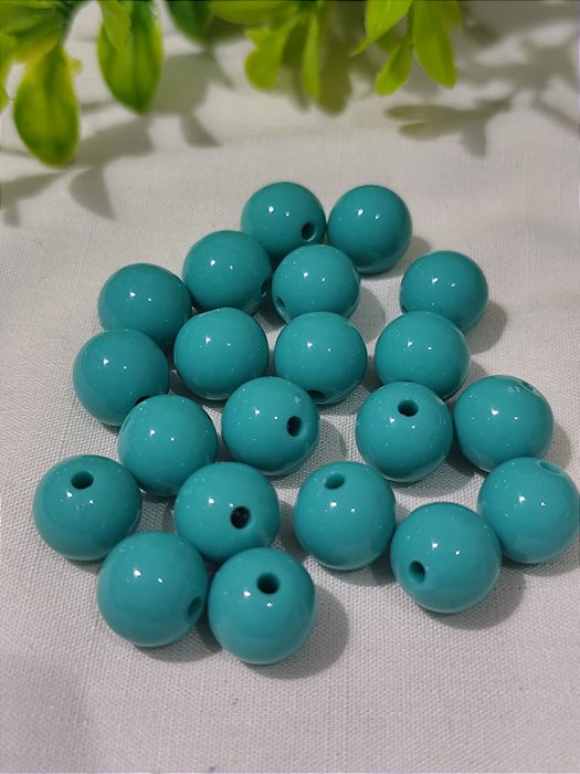 Bola Resina 12mm Verde Água (20gr - Aproximadamente 23un)