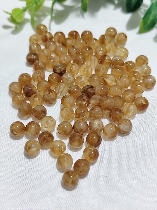 Bola Resina 8mm Âmbar Mesclado (20gr-Aproximadamente 70un)