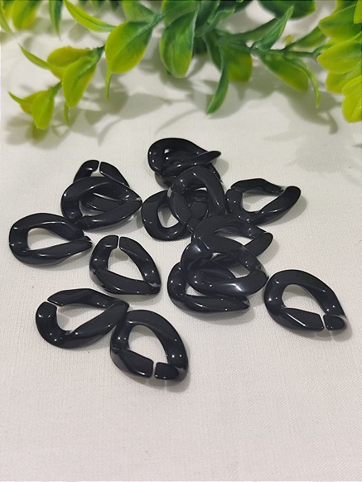 Elo de Resina Preto 24mm (10gr-Aproximadamente 16un)