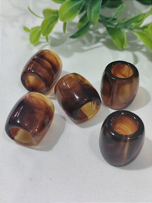 Conta de Resina Tartaruga 23mm, furo grande  (2un)