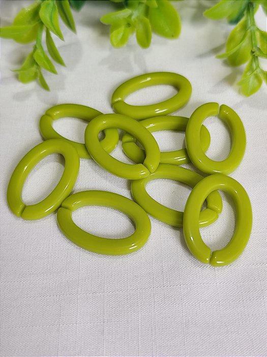 Elo de Resina Verde Claro 28mm (10gr-Aproximadamente 10un)