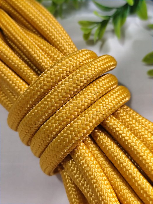 Corda Trançada 8mm Amarelo Ypê (metro)