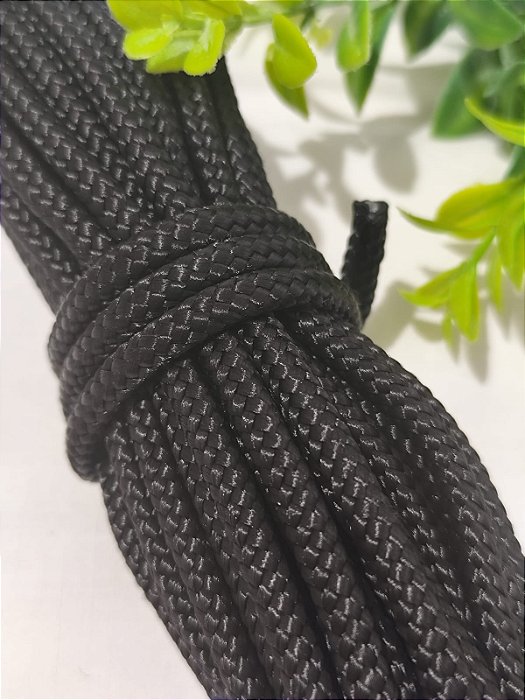Corda Trançada 6mm Preto (metro)