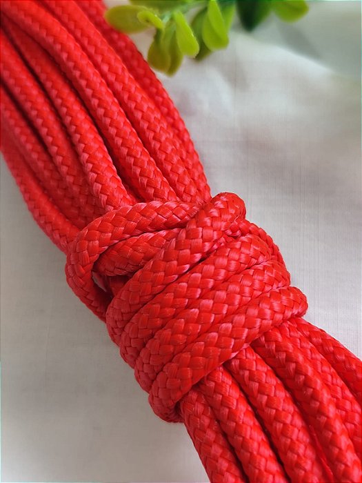 Corda Trançada 6mm Vermelho (metro)