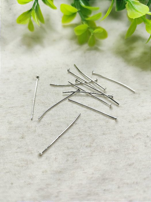 Alfinete Cabeça Chata 3cm Níquel (20un)