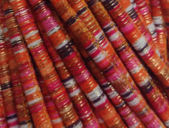 Cordão Multicolor 6mm Coral com pink (Metro)